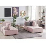 Pohovka růžová polyesterové čalounění modulární sedačka skandinávský moderní design Beliani