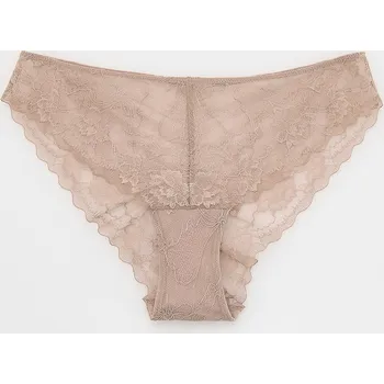 Dámské kraťasy Reserved - Krajkované šortky figi - kávová - 702CR-84X - 702CR-84X-M