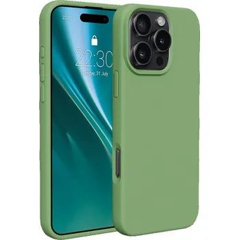 Pouzdro na mobilní telefon Silikonový obal Etteri pro iPhone 16 Pro 6,3" světle zelený