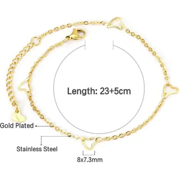 Náramek Stylový náramek na nohu ve zlaté barvě - 64G