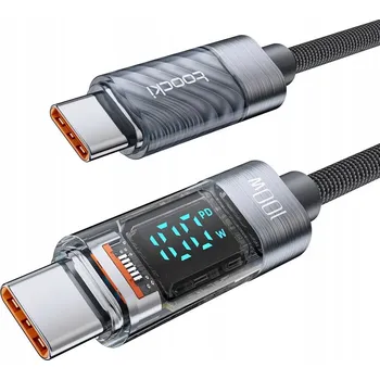 Datový kabel Kabel Toocki USB-C - USB-C 1 m šedý