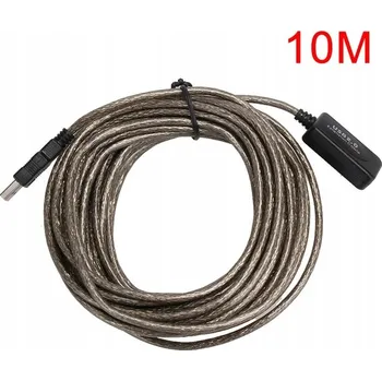 Napájecí kabel PRODLUŽOVACÍ KABEL 10M ŠEDÝ USB 2.0 AKTIVNÍ PRODLUŽKA