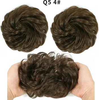 Gumička na messy drdol s umělými vlasy | syntetické vlasy - 4