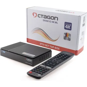 Set top box OCTAGON SX988 V2 WL 4K UHD IP 5G Wi-Fi Linux Smart TV, IPTV přijímač 4725SX8894KV2