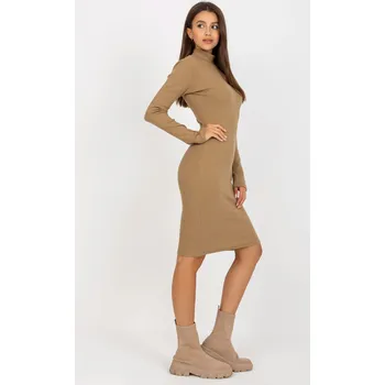 Dámské šaty Hnědé rolákové šaty -EM-SK-670.22P-camel Velikost: ONE SIZE