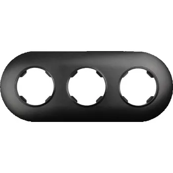 vypínač Elhard Kulatý trojrámeček Rondo, černý