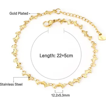 Náramek Stylový náramek na nohu ve zlaté barvě - 81G