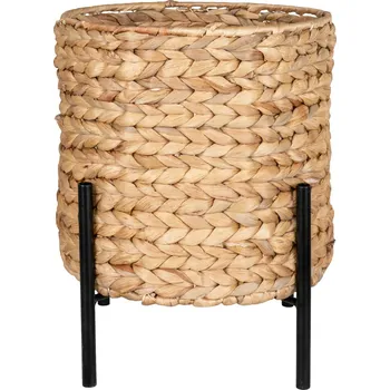 Květináč Květináč obal Antas kulatý skandinávský na terasu a balkon vodní hyacint černý