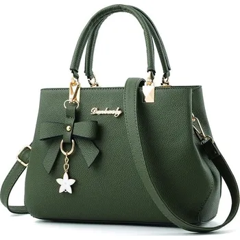 Kabelka dámská kabelka přes rameno velká s mašlí | módní taška, crossbody kabelka - Zelená