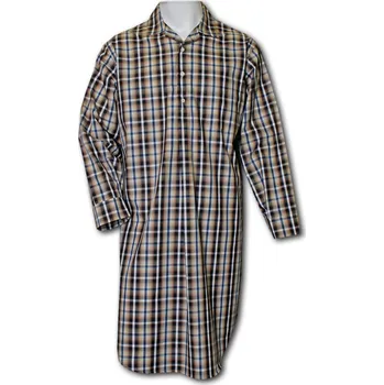 Pánská noční košile LUIZ Pánská noční košile Miloš 4405 káro tmavě modrá Velikost: M