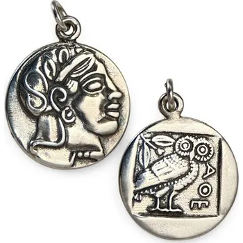 Přívěsek Drakkaria Athénská Tetradrachma, stříbrný přívěsek, Ag 925