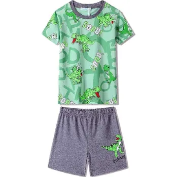 Chlapecké pyžamo BAVLNĚNÉ CHLAPECKÉ PYŽAMO S DINOSAURY Barva: Zelinkavá, Velikost: 128