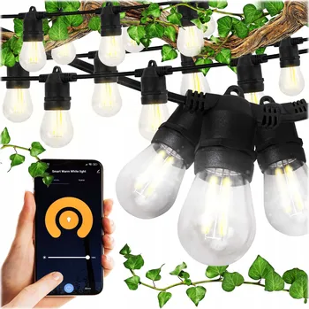 Dekorativní svítidlo Světelný řetěz Ledhoff 1100 cm do sítě černý