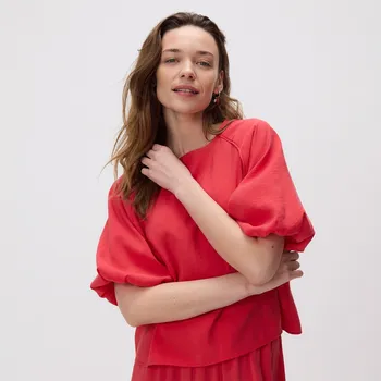 Dámské tričko Reserved - Tričko z modalu - červená - 574FB-33X - 574FB-33X-XS