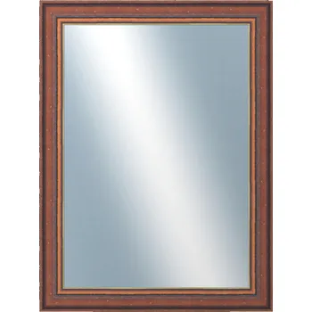 Zrcadlo DANTIK - Zarámované zrcadlo - rozměr s rámem cca 60x80 cm z lišty ANGLIE hnědá Au linka (612)