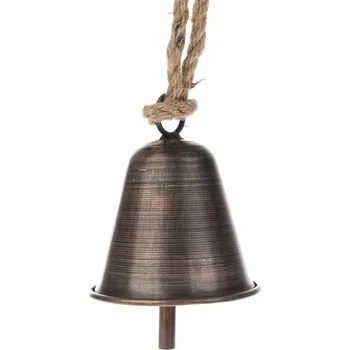 Závěsný kovový zvon Patrik, 9,5 x 12 x 9,5 cm, měděná