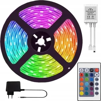 LED páska LED pásek 5m 3528 RGB IP65 BAREVNÝ + DÁLKOVÝ OVLADAČ