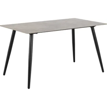 Jídelní stůl Jídelní stůl Wicklow 140x80 šedá keramická deska moderní na černých nohách Actona