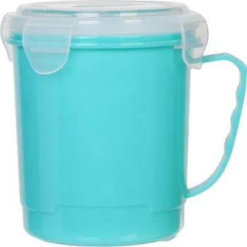 Svačinový box Intesi modrý termo hrnek na polévku 630 ml, těsný lunch box do práce a školy na teplá jídla