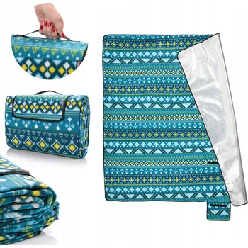 Pikniková deka Pikniková deka Meteor 200x200 cm modrá s izolovanou spodní stranou