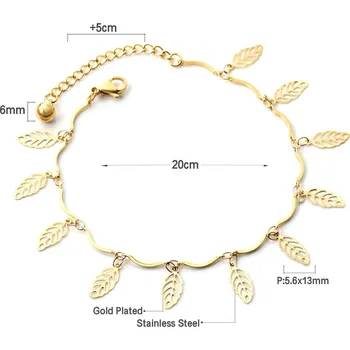 Náramek Stylový náramek na nohu ve zlaté barvě - 56G