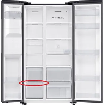 Kuchyňský spotřebič Samsung DA97-19934D 5. police plastová z vrchu v levé části mrazničky pro americkou lednici