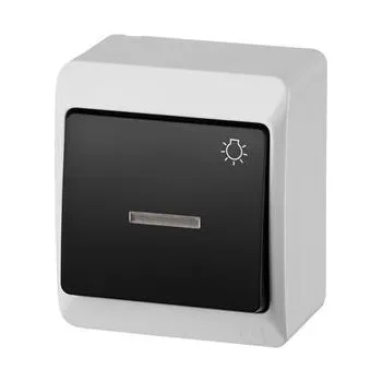 vypínač Famatel GALATEA IP44 Tlačítko podsvětlené symbol "světlo" č.1/0So (5325-01)