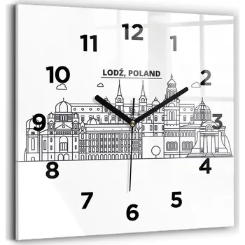 Hodiny Nástěnné Čtvercové Skleněné Foto Hodiny Loď architektura panorama 30x30 cm