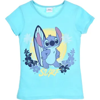 Dívčí tričko Tyrkysové dětské tričko s krátkým rukávem Disney Stitch Velikost: 98