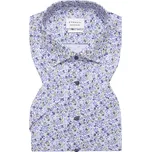 Košile Eterna Comfort Fit Karo s krátkým rukávem modrozelený vzor velikost: 47, délka rukávu: krátký rukáv