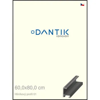 Rám na obraz DANTIK rámeček 60x80 | ALU profil 6001 Černá matná (Plexi Čiré) (Vyrobeno s láskou u nás v DANTIKU)