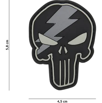 Nášivka 101 Inc. Company Nášivka na suchý zip Punisher thunder (plast 3D) - grey (101 INC)