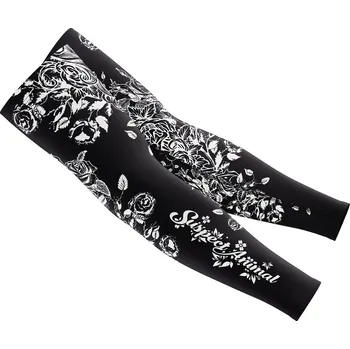 Cyklistické návleky Dámské cyklistické návleky na ruce FLOWERS černá - Černá / L - XL