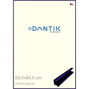 Rám na obraz DANTIK rámeček 59,4x84 | ALU profil 7002 modrá Azur matná (Plexi Čiré) (Vyrobeno s láskou u nás v DANTIKU)
