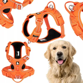 Postroj pro psa POSTROJ PRO PSA EASYWALK TRUELOVE FRONT LINE PREMIUM CORDURA ORANŽOVÝ XL
