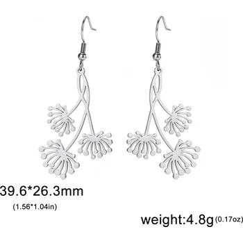 Náušnice Náušnice pampeliška ocelové | boho šperky 2 ks - Barva oceli