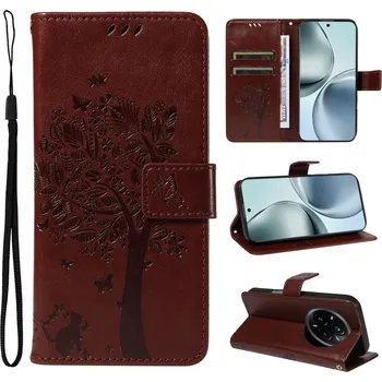 Pouzdro na mobilní telefon Trees knížkové pouzdro na Realme 14 Pro+ 5G - hnědé