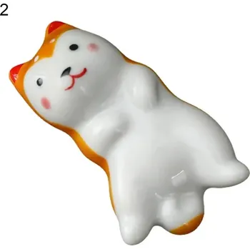 Keramický kočičí držák na hůlky | Stojánek na hůlky, Podložka pod příbory - 2-ANO