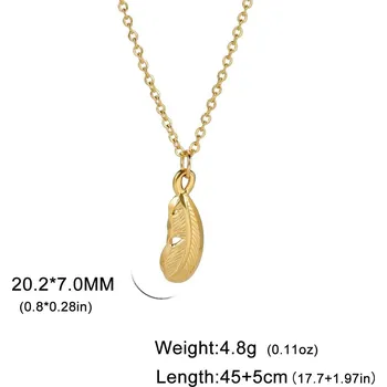 Náhrdelník Náhrdelník boho z oceli | šperky - 14 Peří zlato