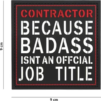 Nášivka 101 Inc. Company Nášivka na suchý zip Contractor (plast 3D) - black (101 INC)