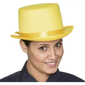 Karnevalový doplněk Cylindr - žlutý - 12 cm