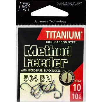 Rybářský háček Háček Robinson Titanium Method Feeder 10 s mikrootřepem, 10 ks
