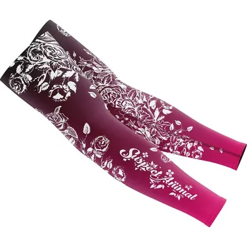 Cyklistické návleky Dámské cyklistické návleky na ruce FLOWERS vínová - Vínová / L - XL