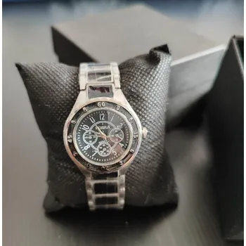 Hodinky Luxusně vypadající černé dámské hodinky – designový model s více ciferníky (dekorace)