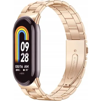 Řemínek na hodinky ŘEMÍNEK ŘEMÍNEK PRO SMARTBAND XIAOMI MI BAND 8 9, NASTAVITELNÝ, ZLATÝ