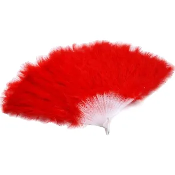 Karnevalový doplněk Červený vějíř péřový