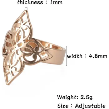 Prsten Dámský filigránový prsten květina | nastavitelný prsten - barva růžového zlata