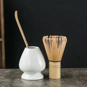 Čajová souprava Matcha set pro tradiční čajový obřad | čajový set, dárkový set - Bílý