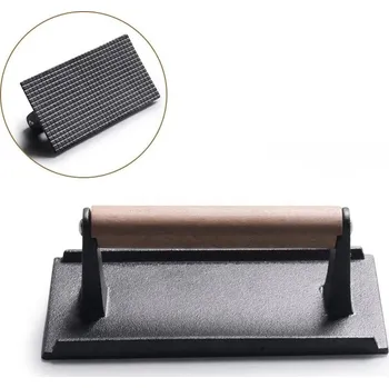 Příslušenství pro gril Litinový lis na maso pro grilování | kuchyňské vybavení - Obdélníkový