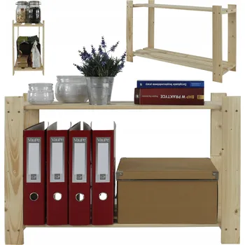 Dílenský regál Dřevěný skladový regál Wamar 50 x 80 x 28 cm, nosnost až 40 kg na polici